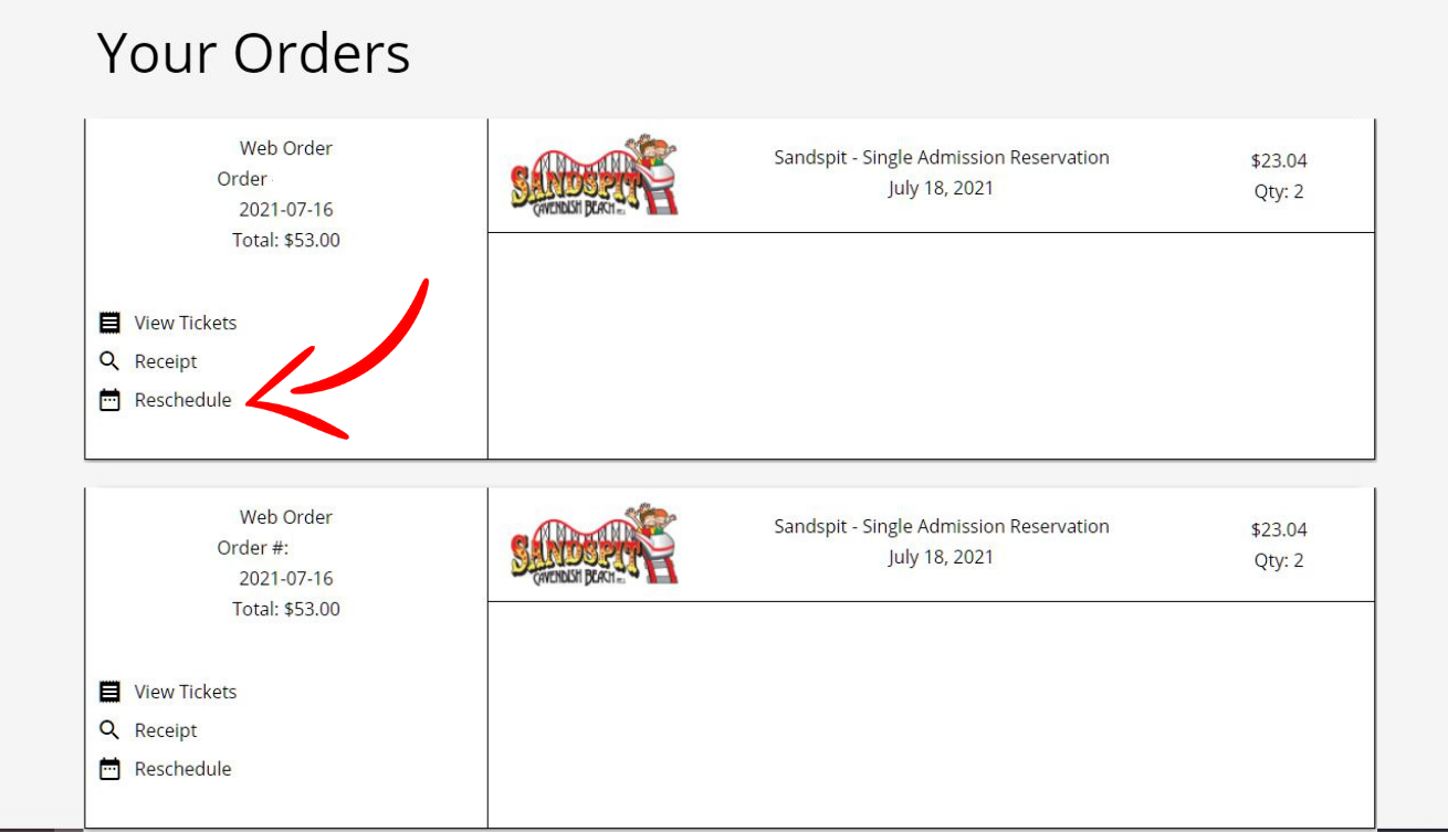 Reschedule your Passes